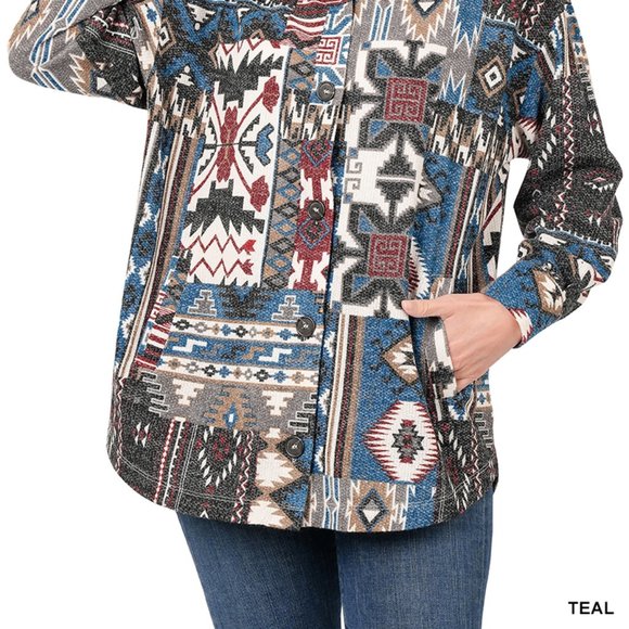 Aztec Oversized Shacket - Picture 5 of 6